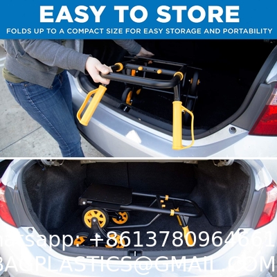 Folding Steel Trolley Platform Handtruck Brake Heavy Industrial Flatbed Truck Logistics Warehouse Handling