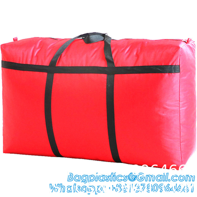 Heavy Duty Extra Large Moving Bags W/Backpack Straps - Strong Handles & Zippers, Storage Totes For Space Saving