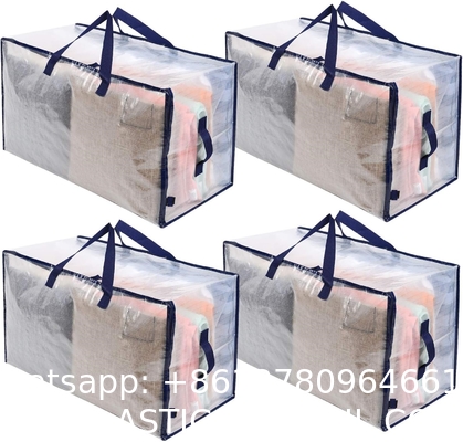 Heavy Duty Extra Large Moving Bags W/Backpack Straps - Strong Handles & Zippers, Storage Totes For Space Saving