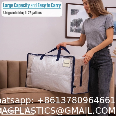 Heavy Duty Extra Large Moving Bags W/Backpack Straps - Strong Handles & Zippers, Storage Totes For Space Saving