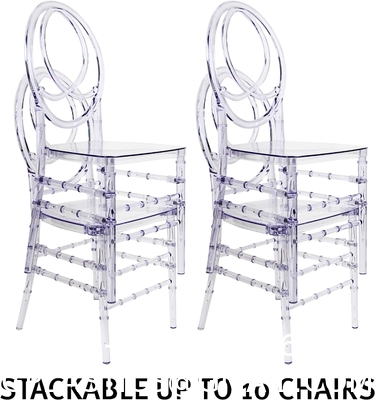 Clear Dining Chairs Crystal Transparent Seat, Modern Dining Chairs, Side Chairs for Wedding Party Event Reception