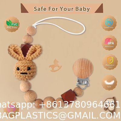 Pacifier Clip, Neutral Cute Rabbit Pacifier Leash For Boys Girls Fits For All Pacifiers, Ideal Baby Shower Baby Gift