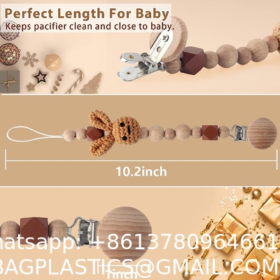 Pacifier Clip, Neutral Cute Rabbit Pacifier Leash For Boys Girls Fits For All Pacifiers, Ideal Baby Shower Baby Gift