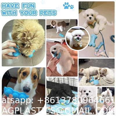 Puppy Toys For Teething Small Dogs Cute Blue Pet Dog Chew Toys For Puppies Soft Rubber Funny Bone Ball Donut Indoor