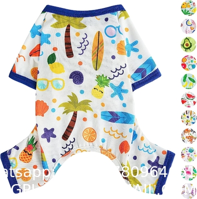 Pet Clothes Set Include Cute Pet Dress Lovely Fruit Dog Dress and 2 Pieces Dog Shirt Breathable Pet T-Shirt Pup