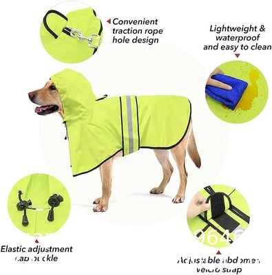 Reflective Dog Raincoat - Adjustable Waterproof Raincoat for Dogs, Lightweight Dog Hooded Slicker Rain Coat Poncho