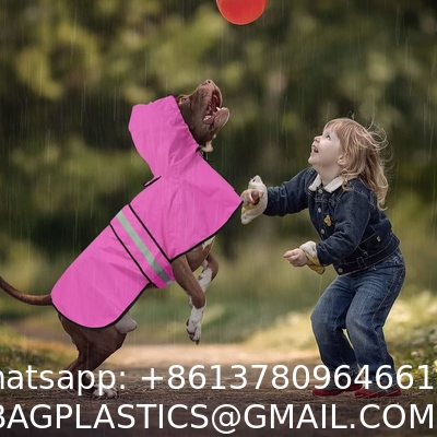 Reflective Dog Raincoat - Adjustable Waterproof Raincoat for Dogs, Lightweight Dog Hooded Slicker Rain Coat Poncho