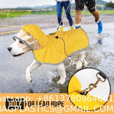 Reflective Dog Raincoat - Adjustable Waterproof Raincoat for Dogs, Lightweight Dog Hooded Slicker Rain Coat Poncho