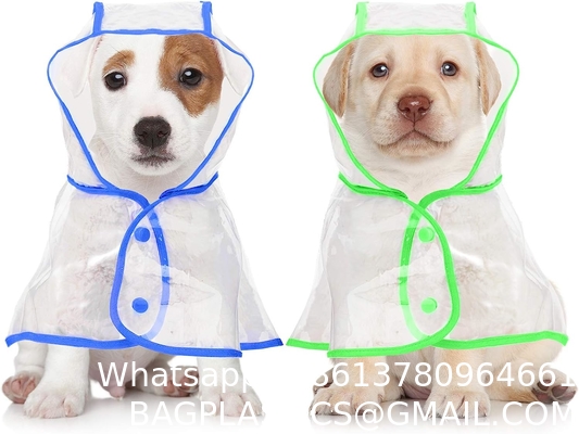 Pet Dog Raincoat Clear Pet Waterproof Clothes Hooded Rain Jacket Puppy Rain Poncho Pet Rainwear for Small Medium