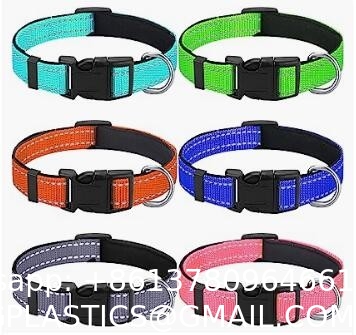 Personalized Nylon Dog Collar Multi Color Durable Pet Collar with Laser Engrave Customized Name Plate