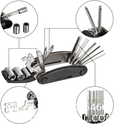 Bike Repair Tool Kit - 16 in 1 Bicycle Multitool Mountain Bike Tool Cycling Maintenance, Bike Hex Key Wrench