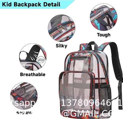 Clear Backpack Heavy Duty Kids Backpacks for Boys Clear Bookbag Stadium Approved Transparent Bags