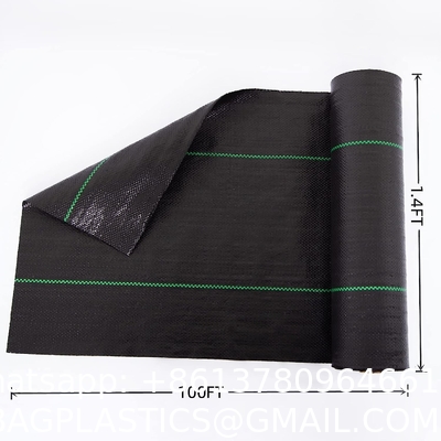 6 x 33 feet Sheet Woven Weed Control Fabric - Stabilized Black Heavy Duty 3 oz/yd² Landscape Ground Cover Membrane