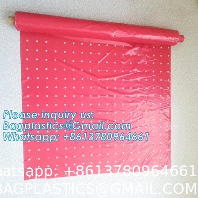 Pe Mulch Film With Holes For Agriculture Perforated Red Plastic Mulch For Peppers Crop Cover For Tomatoes