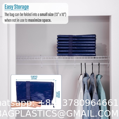 Moving Storage Bags with Zippers, Foldable Heavy-Duty Tote Space Saving, Alternative to Moving Boxes, Packing Suppli