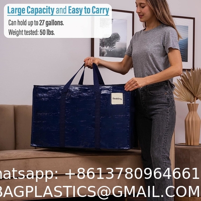 Moving Storage Bags with Zippers, Foldable Heavy-Duty Tote Space Saving, Alternative to Moving Boxes, Packing Suppli