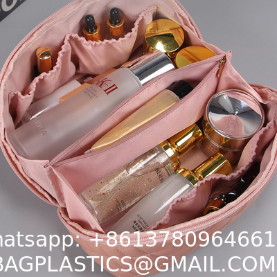 Custom Pouch Luxury Beauty Waterproof Portable Pu Leather Makeup Bag For Girls Travel Cosmetic Bags With Logo Printed