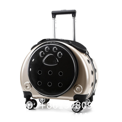 Transparent Capsule Pet Bag Carrier Luggage Case Transparent Trolley Case With Trolley Wheels