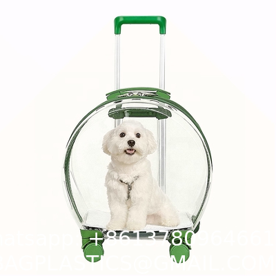 Transparent Capsule Pet Bag Carrier Luggage Case Transparent Trolley Case With Trolley Wheels