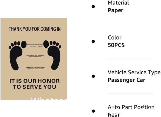 Disposable Car Paper Floor Mats Automotive Floor Mats Brown Kraft Paper Floor Mats for Cars Vehicles Printed