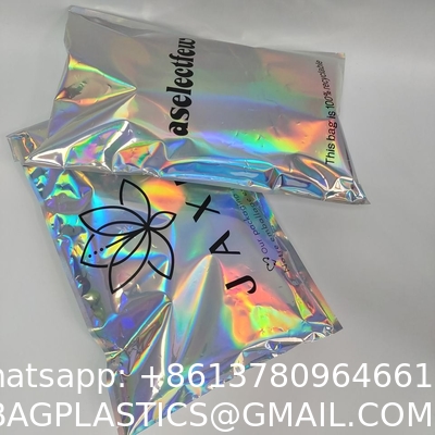 Holographic Metallic Foil Mailer Glitter Mailing Shipping Bags Metallic Rainbow Foil Self-Sealing Envelopes Courier