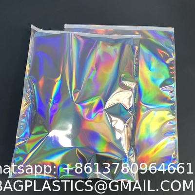 Holographic Metallic Foil Mailer Glitter Mailing Shipping Bags Metallic Rainbow Foil Self-Sealing Envelopes Courier