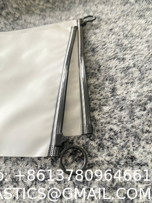 Custom Personalized Printed Logo Eve Slider Matte Frosted Zip Lock Clothing Packaging Plastic Bags With Black Zipper