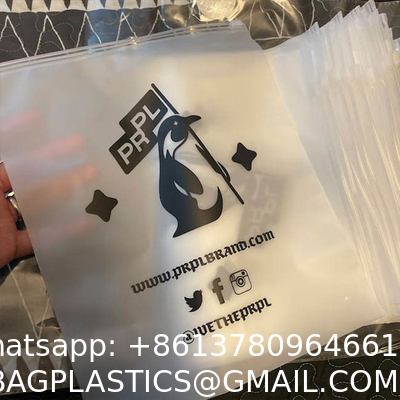 Custom Print Biodegradable Frosted Transparent Plastic Slide Zip Self Seal Plastic Bags With Logo For Packing Clothes