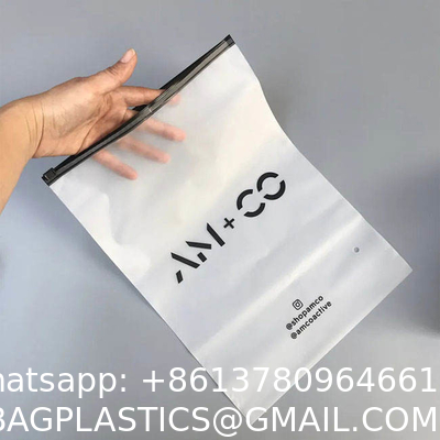 Wholesale Custom Printing Logo Plastic Zip Packaging Poly Bags Biodegradable Frosted Eva Zipper Bag Clothing Brand