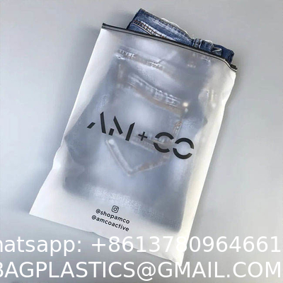 Wholesale Custom Printing Logo Plastic Zip Packaging Poly Bags Biodegradable Frosted Eva Zipper Bag Clothing Brand