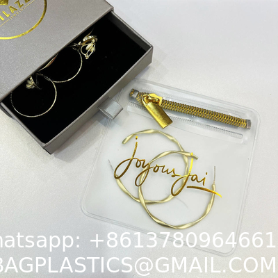 Custom Small Recyclable Plastic Clear Pvc Zipper Bag For Cosmetic Jewelry Ring Packaging Ziplock Pouch