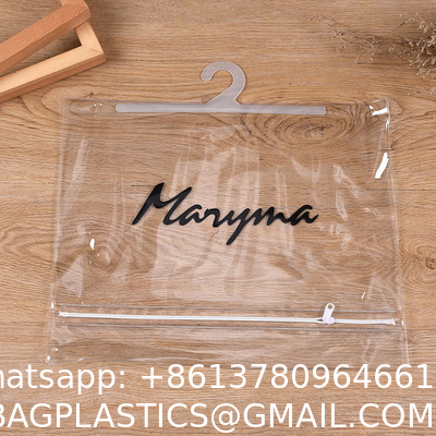 Custom Logo Transparent Plastic Zip Lock Waterproof PVC Cosmetic Bag Storage Packaging Swimwear Clothing Zipper