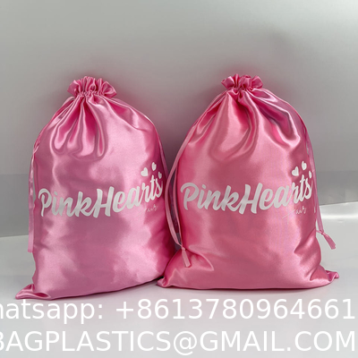 Custom Satin Pouch Bag with Logo for Hair Clothes Shoes Jewelry Cosmetics Gift Silk Satin Bag Packaging Wig Storage Bag
