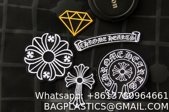 Embossed private label Personalized Logo 3d Puff Flower Fabric Embroidery Patch For Clothing Handmade Customized