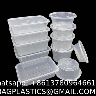 PP Disposable Packing Bento Box, Freezer Microwavable Plastic Container With Lid Eco Food Packaging Boxes Biodegradable