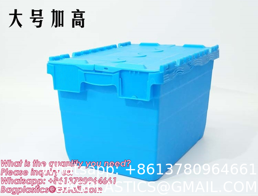 Collapsible Storage Bin With Lid - 48L Foldable Plastic Box For Garage, Car Trunk, And Organization - Stackable Lidded Container