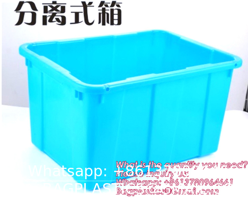 Folding Plastic Stackable Utility Crates 2-Pack, Collapsible Storage Bins With Lids Durable Containers For Home & Garage Organization