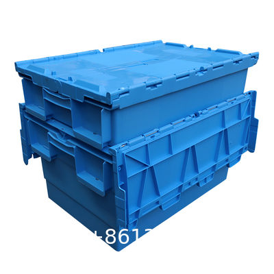 Flip Top Tote, Heavy Duty Nestable Plastic Round Trip Totes Storage Box Container In Blue Yellow Red Green Color