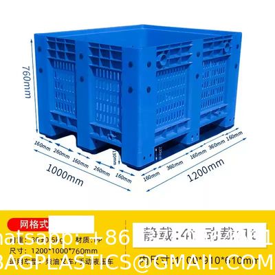 Big Bulk Container, Large Plastic Pallet Box Container With Lid / Cover & Wheels Or Without Heavy Duty Industrial Use Folding Plastic Pallet Box Plastic Stackable Collapsible Pallet Crates