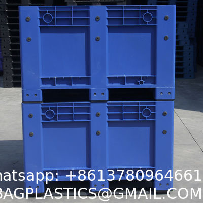 Big Plastic Crates Heavy Duty Bulk Storage Containers Large Collapsible Pallet Box Recyclable Bulk Cargo Storage Foldable Pallet Box Industrial Commercial Stackable Plastic Pallet Box