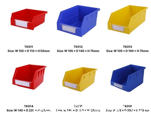 Small Parts Storage Solution Virgin Plastic PP Stack Hang Bins For Organizing Storage Boxes & Bins For Tool & Packaging Use