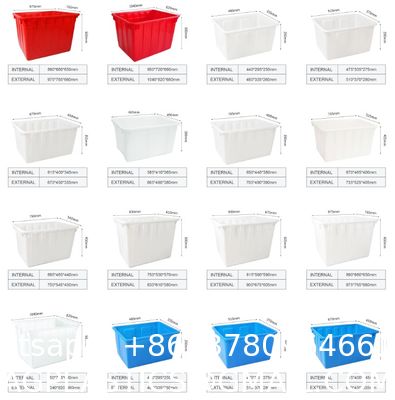 90l 120l 160l 200l 300l 400l Rectangular Nesting Poly Water Storage Tank Lightweight Injection Molded Plastic Express Storage Boxes Low Price Crates for Warehousing