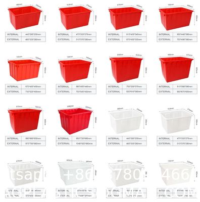 90l 120l 160l 200l 300l 400l Rectangular Nesting Poly Water Storage Tank Lightweight Injection Molded Plastic Express Storage Boxes Low Price Crates for Warehousing