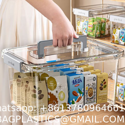 Clear Plastic Storage Bins – Pantry Organizers & Storage Containers, Cabinet Organizer - Home Organization Must Haves For Kitchen, Laundry Room, Office, Closet, Garage & Freezer