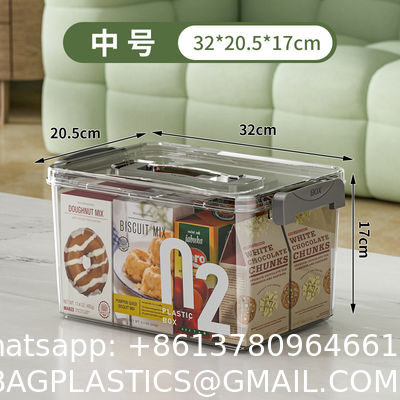 Plastic Storage Bins With Lids Quart Storage Containers With Black Buckle Latch, Stackable Storage Organizers For Home Pantry Office Classroom Organization, Clear