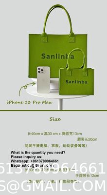 Factory Supply New Style Fashion Hand Bags Shopping Handbag Felt Customized Multi-Pocket Handbag Felt Tote Bag Eco-Friendly Cotton Felt Handle Beautiful Striped