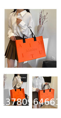 Factory Supply New Style Fashion Hand Bags Shopping Handbag Felt Customized Multi-Pocket Handbag Felt Tote Bag Eco-Friendly Cotton Felt Handle Beautiful Striped