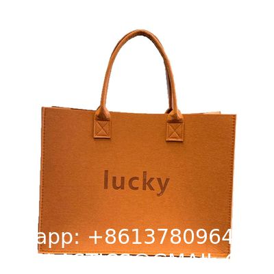 Custom Felt Tote Bag Large Capacity Portable Eco-Friendly Shopping Full Bag Gift Shopping Bag Custom Logo Large Capacity Storage Tote Bag Women Single Outdoor Shoulder Handbag Ladies Felt Shopping