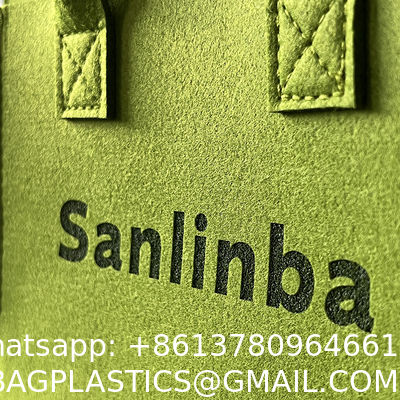 Fashionable Splicing Colors Accept Custom Logo Gift Tote Bag Felt Clothes Shopping Custom Rpet Felt Tote Bag Large Capacity Folding Eco Shopping Bag Gift Reusable Shopping Bags
