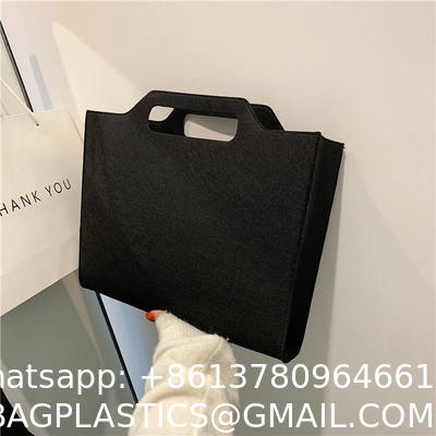 OEM Handmade Reversible Felt Storage Bag Embroidered Personalized Tote Bag Manufacturer'S Shopping Bag Wholesale Custom Simple Letter Logo Eco-Friendly Durable Multi-Scenario Suitable Felt Shopping